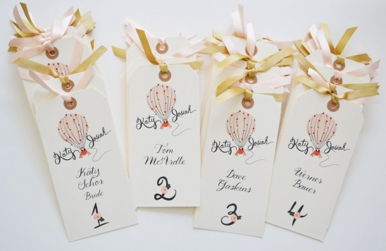 Blush & Gold Escort Cards for Katy & Josiah's Wedding