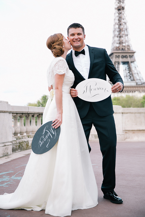 Romantic Paris Wedding: Black & White Elegance