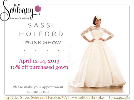 Sassi Holford Trunk Show at Soliloquy Bridal Couture