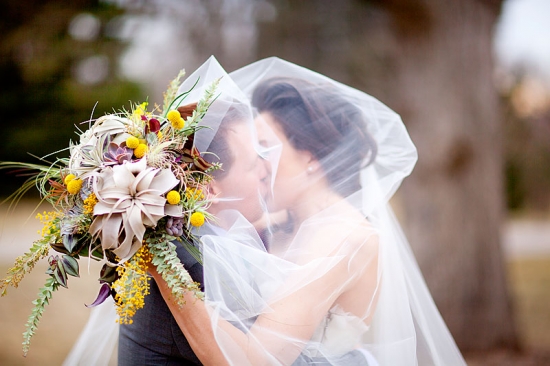Romantic Spring Wedding Photos: Bride and Groom