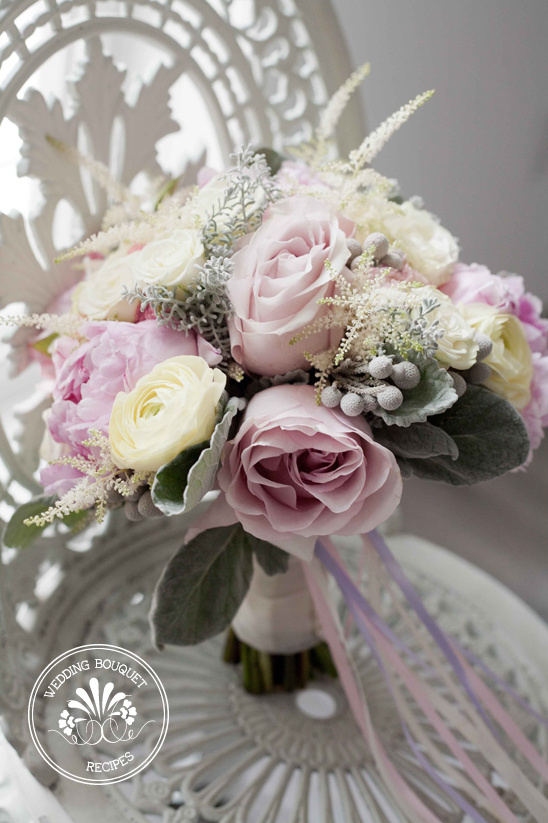 Pastel Wedding Bouquet Recipe: Peonies, Roses & Ranunculus