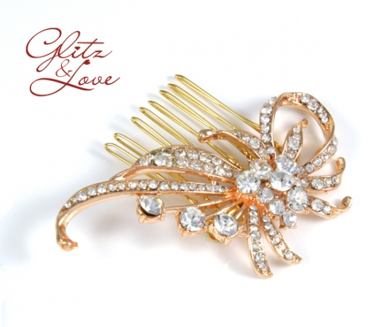 Stunning Rose Gold Hair Combs for a Glamorous Wedding Look