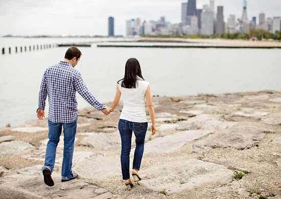 Romantic Chicago Engagement Photoshoot Lakefront Views