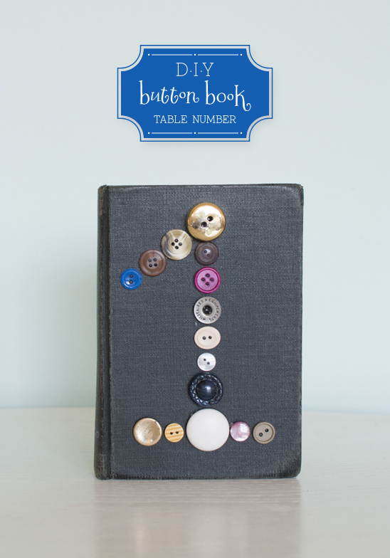 DIY Button Book Table Numbers for a School-Themed Wedding