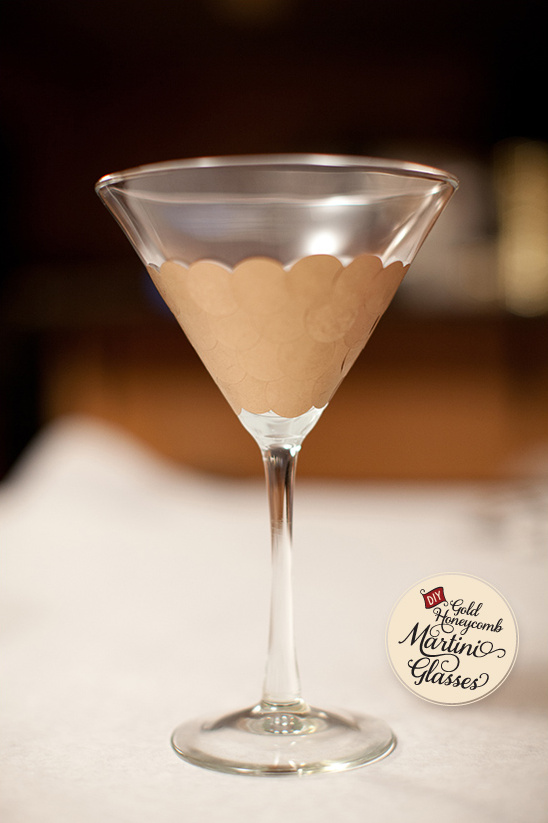 DIY Gold Honeycomb Martini Glasses: Festive Party Decor