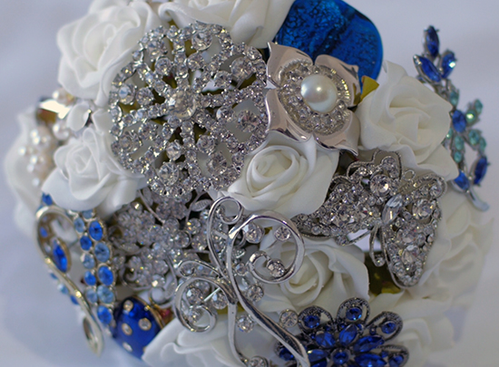 Handmade Vintage Brooch Bouquet for a Winter Wedding in Auckland