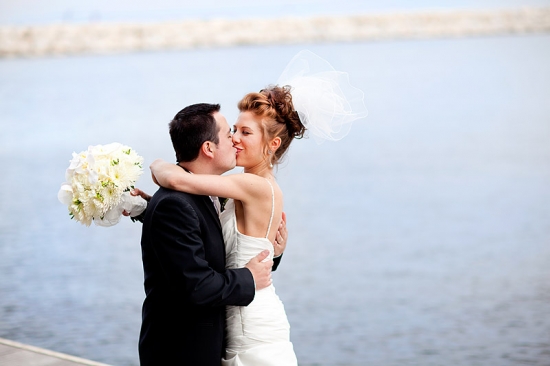 Romantic Harborside Wedding: Bride and Groom's Tender Moments