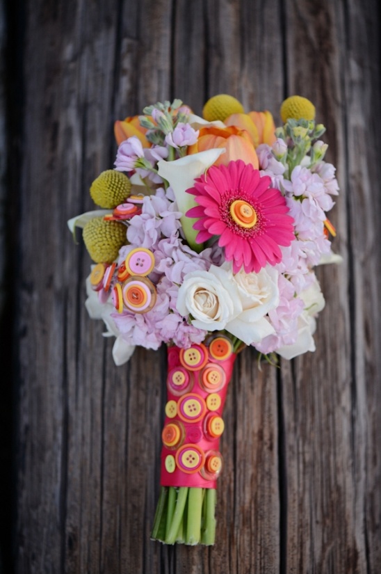 Whimsical Button Wedding Inspiration Shoot: Bright Colors & DIY Decor