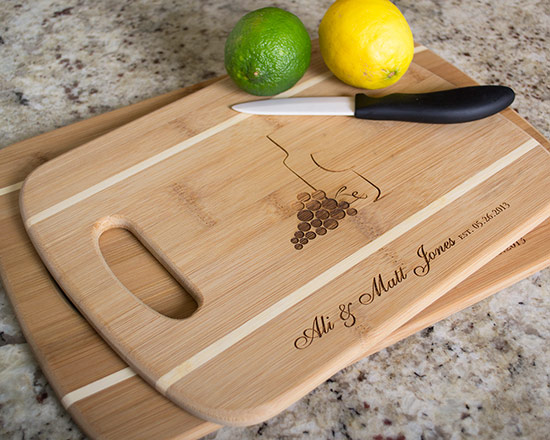 Personalized Engraved Bamboo Cutting Board - Wedding Gift Idea