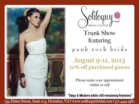 Punk Rock Bride Trunk Show at Soliloquy Bridal Couture DC