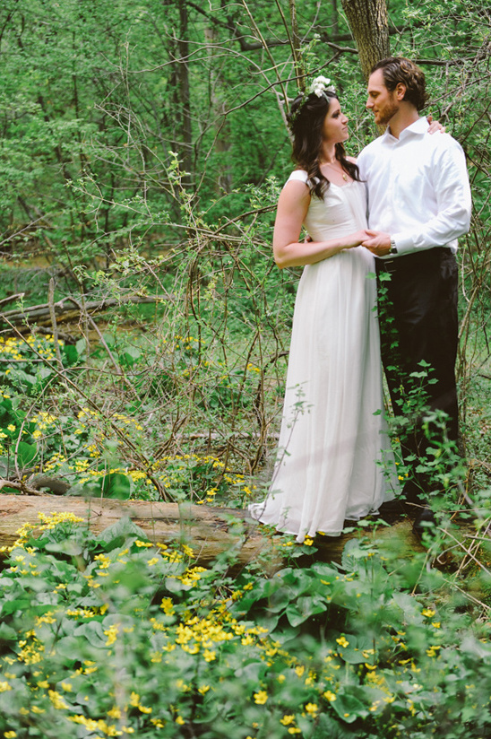 Michigan Woodland Wedding Inspiration: Ivory, Gold, and Blush
