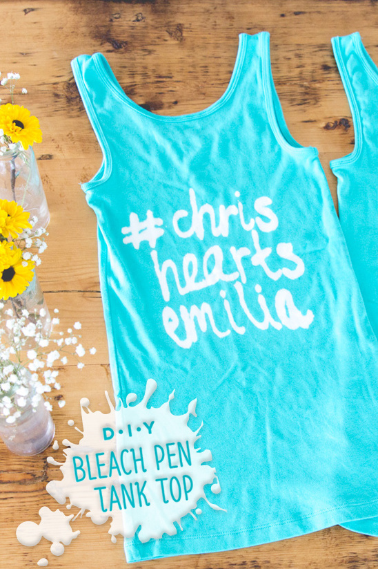 DIY Bleach Pen Tank Tops: Fun Bridesmaid Gift Idea