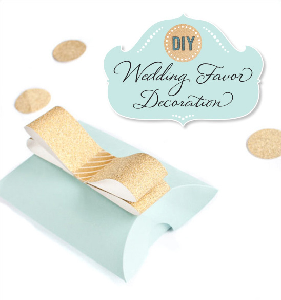 DIY Wedding Favor Decoration: Mint & Gold Style