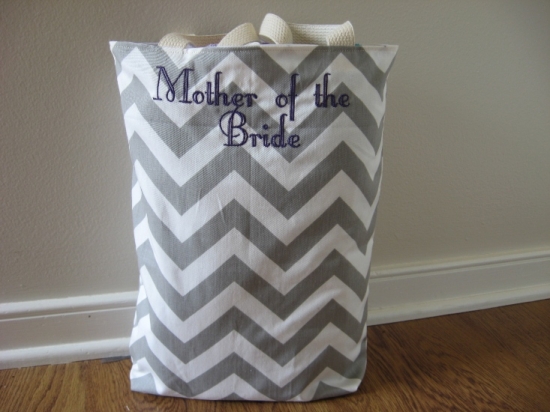 Elegant Chevron Tote Bags for Mothers of the Bride and Groom