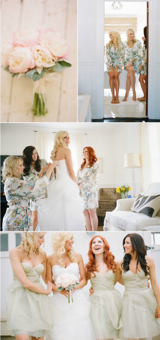 Pastel Bridesmaid Dresses and Robes: A Dream Wedding