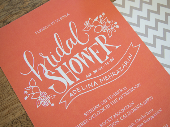 Citrus Bridal Shower Invitation Design Ideas