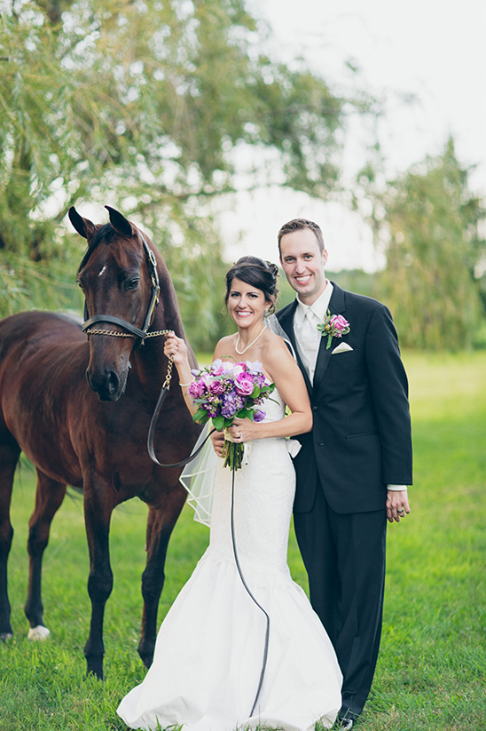 Intimate Indiana Backyard Wedding with Purple, Green, and a Helicopter!