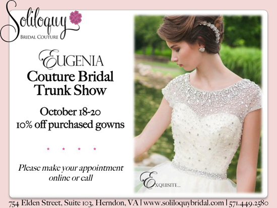 Eugenia Couture Bridal Gowns & Soliloquy Bridal Couture in Virginia