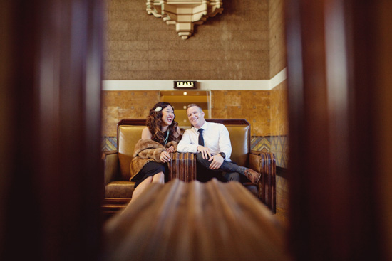 Vintage Engagement Photoshoot at Los Angeles Union Station and Piano Bar