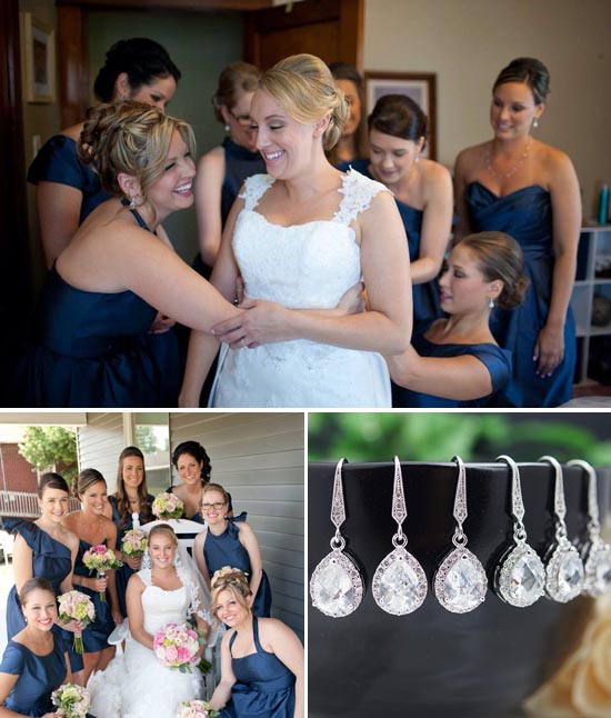 Allison's Bridesmaids Sparkle in Matching Earrings