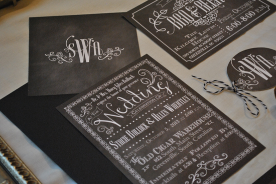 Vintage Chalkboard Wedding Invitations & Rustic Design Inspiration