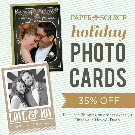Paper Source Pre-Black Friday Sale: 35% Off Holiday Photo Cards!