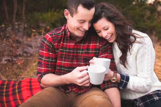 Rustic Engagement Photoshoot: Hot Chocolate & Plaid