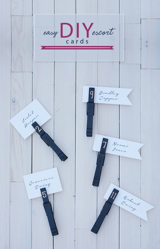 DIY Chalkboard Clothespin Escort Cards for Weddings