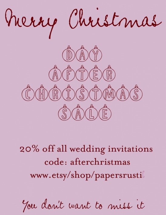 20% Off Wedding Invitations! Christmas Sale