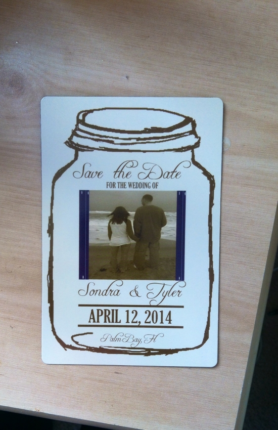 Rustic Mason Jar Wedding Save the Dates Designs
