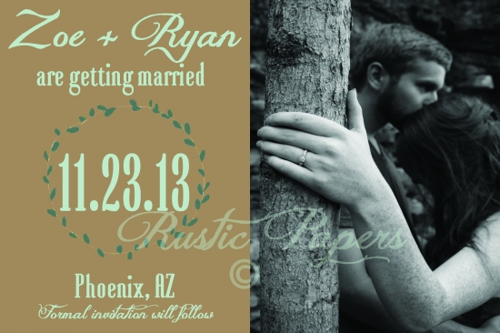 Mint Save the Date Postcards & Wedding Invitations
