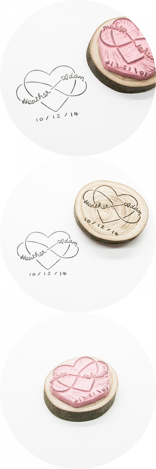 Custom Wedding Stamp: Personalized Love Knot Design by 