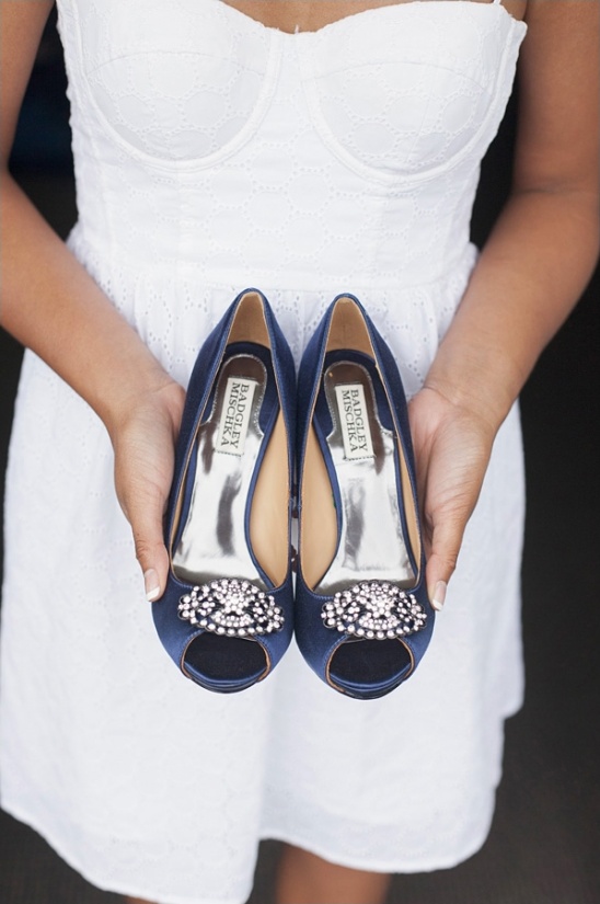 Nautical Navy & White Seaside Wedding with Lime Green Accents