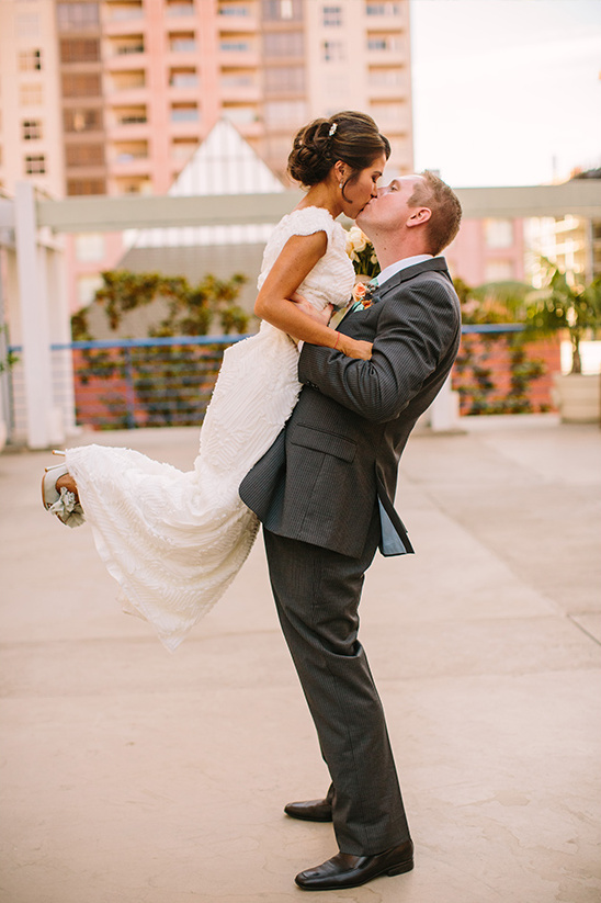 Los Angeles River Center Paradise Wedding: Peach & Turquoise Dream