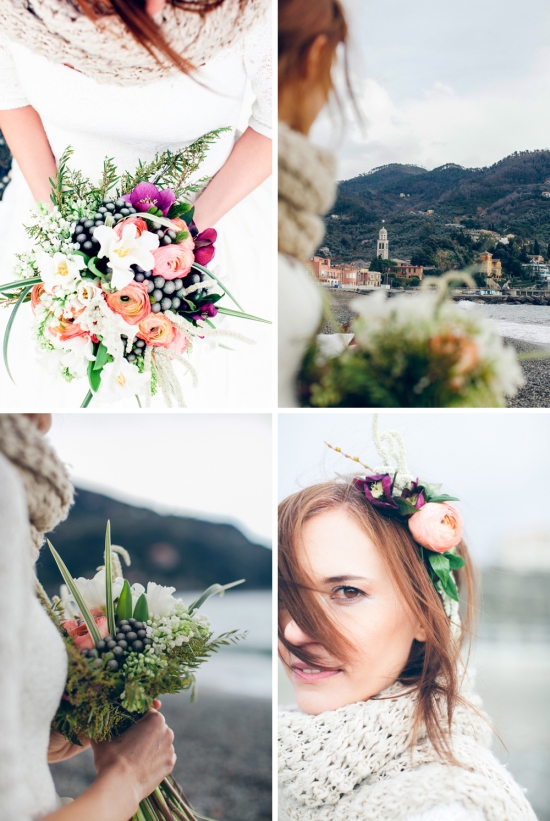 Romantic Winter Beach Photoshoot in Levanto, Italy