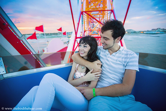 Carnival Engagement Photoshoot in Galveston TX: Ferris Wheel Fun!