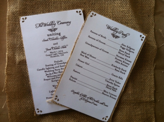 Rustic Wedding Program Ideas: Ceremony Programs and Fan Designs