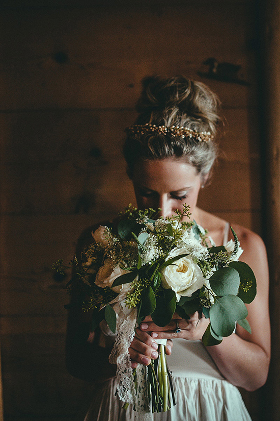 Becky & Michael's Romantic Vintage Wedding: Garden Roses & Eucalyptus