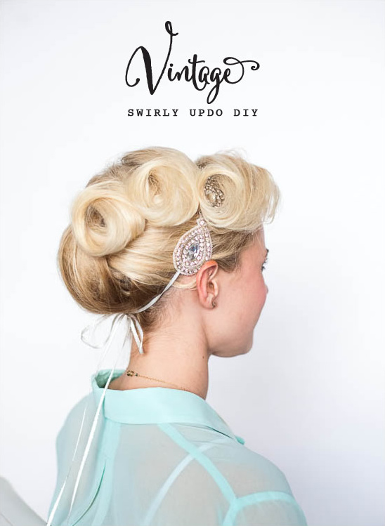 Vintage Swirly Hair Updo DIY: Elegant Wedding Hairstyle