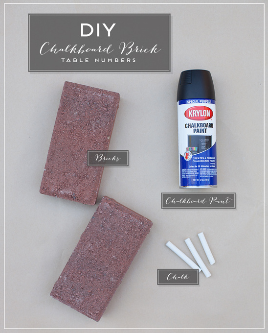DIY Chalkboard Brick Wedding Table Numbers: Rustic Chic
