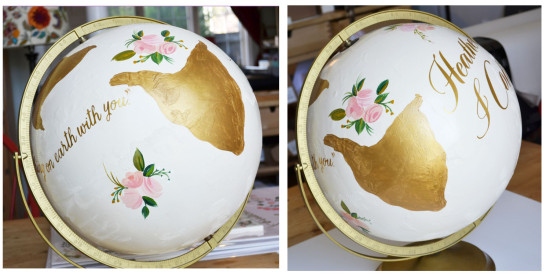Unique Wedding Guest Book Idea: Hand Painted Globe Keepsake