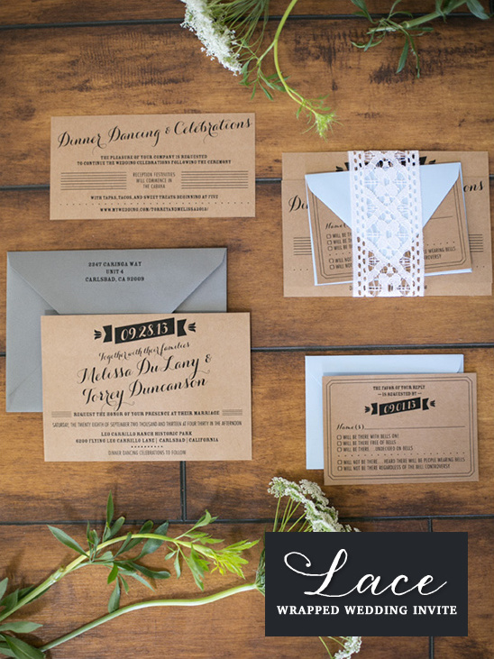DIY Wedding Invitation: Wrap Invitations in Vintage Lace for a Pop!