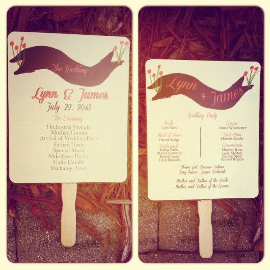 Rustic Wedding Program Fans: Perfect Spring Summer Wedding
