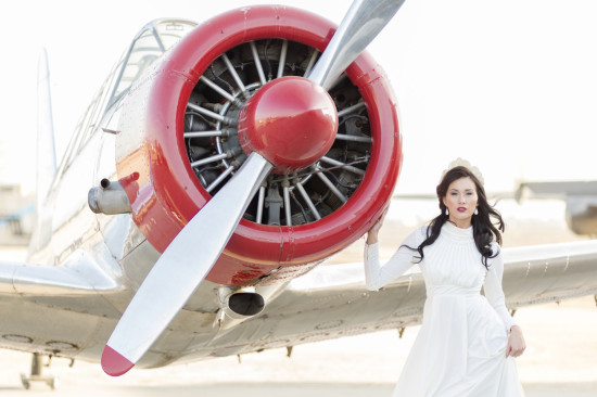 Vintage WWII Inspired Wedding at an Air Museum for a Nostalgic Day