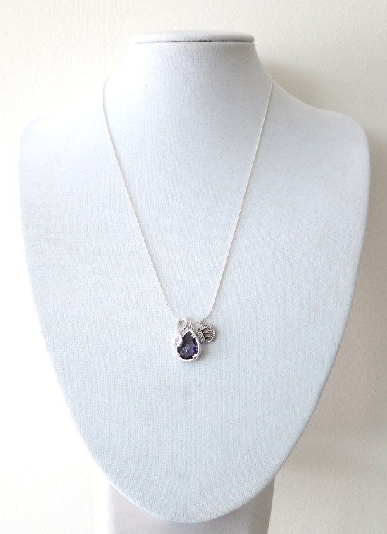 Elegant Silver Necklaces: Amethyst Teardrop & Birthstone Pendants