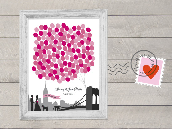 Custom City & State Wedding Guest Book Posters Unique Decor