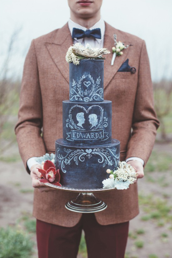 Groom's Cake & Paper Decor Dream: Wedding Inspiration with Chalkboard Cake!