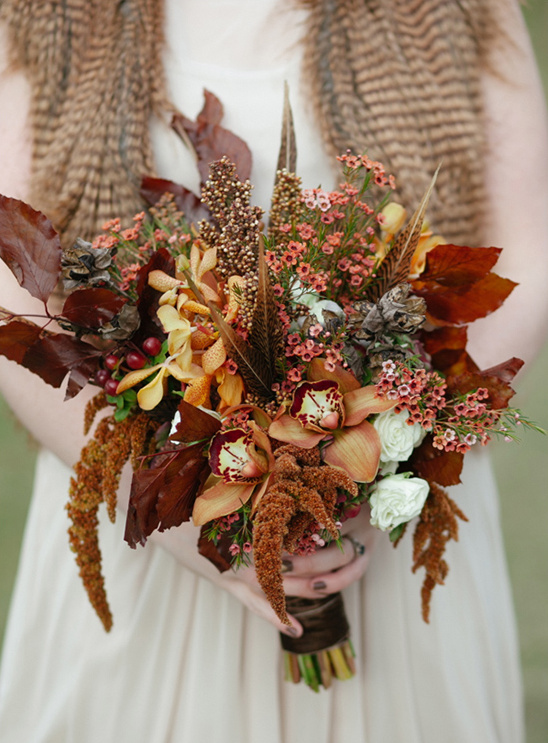 Fall Wedding Bouquet Recipe: Browns, Oranges & Earthy Tones