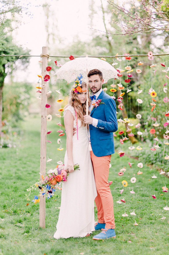 Colorful Greenhouse Wedding Inspiration: Bohemian Garden Romance