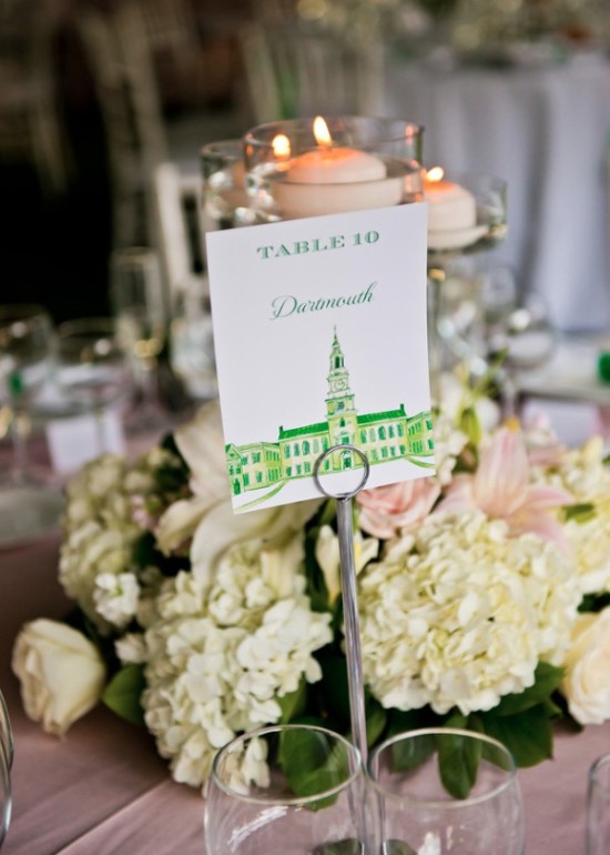 Personalized Wedding Tables Tell Couple's Love Story